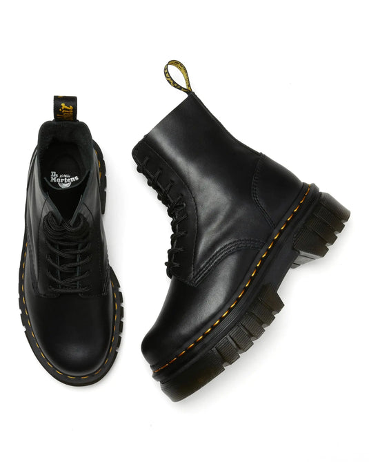 Dr. Martens, Women's Audrick 8-Eye Platform Boot, Black Nappa Lux, 10 by NR Outlet NR Outlet