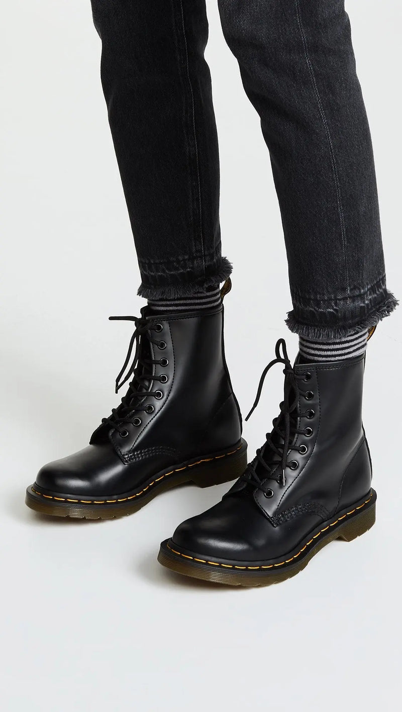 Load image into Gallery viewer, Dr. Martens, WomenÕs 1460 Original 8-Eye Leather Boot, Black Smooth, 9 US Women by NR Outlet NR Outlet
